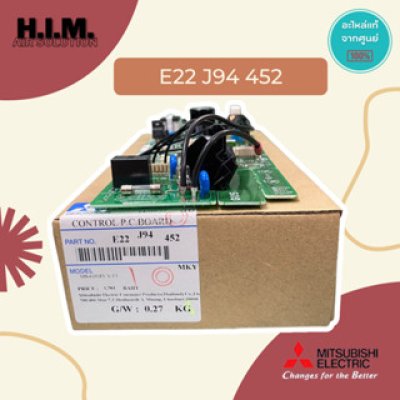 E22J94452 บอร์ดแอร์มิตซูบิชิคอยล์เย็น บอร์ดคอยล์เย็น อะไหลแท้จากศูนย์ Mitsubishi Electric