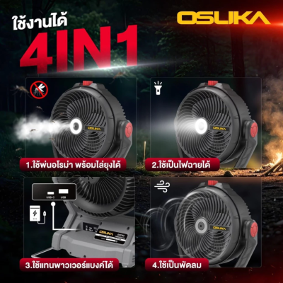 Osuka พัดลมไอน้ำไร้สาย 9" OCF763-M1