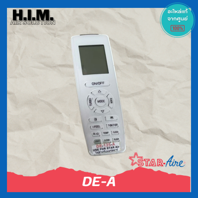 รีโมทแอร์ Star Aire รีโมทสตาร์แแอร์ แบบติดผนัง รุ่น DE-A ทุกขนาดบีทียู