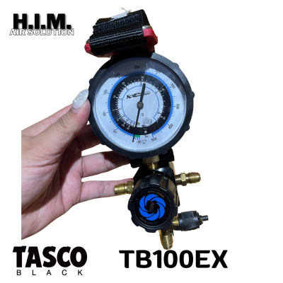 TASCO BLACK เกจ์เดี่ยว รุ่น TB100EX รุ่นพิเศษ ฉลอง9ปี (พร้อมสาย2เส้น) สำหรับน้ำยา R32/R410A