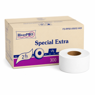 กระดาษชำระม้วนใหญ่ 1 ชั้น 600 ม. Riverpro Special (12 ม้วน/ลัง)