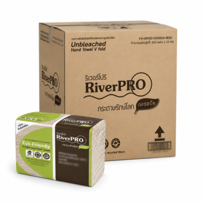 กระดาษเช็ดมือ 2 ชั้น 300 แผ่น RIVERPRO รักษ์โลก (24 ห่อ / ลัง)