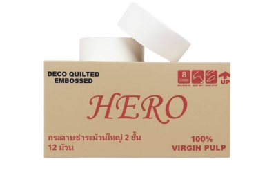 กระดาษชำระม้วนใหญ่ 2 ชั้น 285 ม. HERO (12 ม้วน/ลัง)