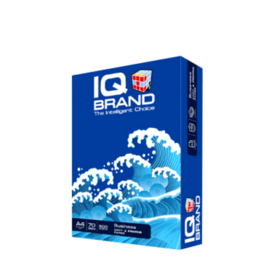 กระดาษถ่ายเอกสาร A4 70 แกรม IQ ฟ้า-ดำ (5รีม/กล่อง)
