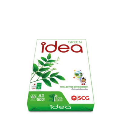 กระดาษถ่ายเอกสาร A3 80 แกรม IDEA GREEN (500แผ่น/รีม)