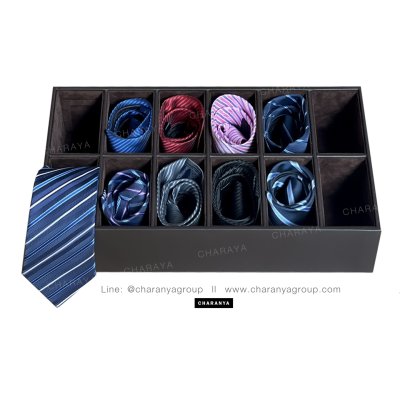  12 PIECE Necktie storage box กล่องใส่เนคไนค 12 เส้น ถาดลิ้นชัก ถาดใส่เครื่องแต่งกาย ที่ใส่เนคไท ที่เก็บเนคไท กล่อง12ช่อง