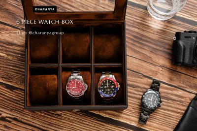 กล่องสะสมนาฬิกา กล่องใส่นาฬิกา กล่องเก็บนาฬิกา กล่องสะสมนาฬิกา 6 เรือน อย่างดี เกรดพรีเมี่ยม หมอน 2 ชั้น 2in1 สำหรับคนข้อมเล็ก Choc สีน้ำตาลเข้ม สีน้ำตาลไหม้ สีช้อค Line: @charanyagroup TEL: 093-6699642