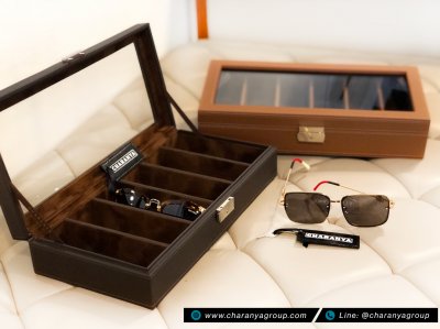 กล่องแว่นกันแดด 6 ช่อง กล่องเก็บแว่นตา กล่องสะสมแว่น 6 Slots Premuim Luxury Sunglass Box 