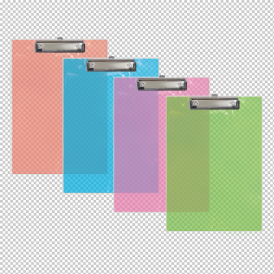 CLIPBOARDPLASTIC CLEARCOLORED