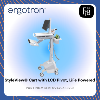 Ergotron StyleView® Cart with LCD Pivot, LiFe Powered