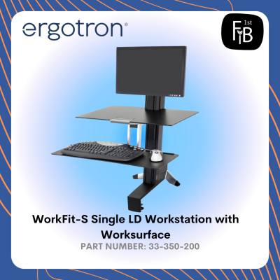 Ergotron WorkFit-S Single LD Workstation with Worksurface
