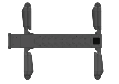 dark grey rectangle drone with four rectangle wings
