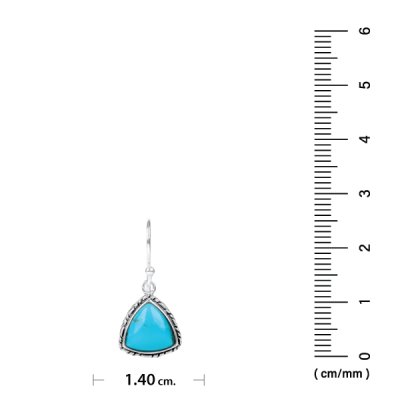Sterling Silver Turquoise Trillion Earrings