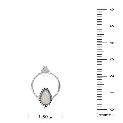 Sterling Silver Rainbow Moonstone Earrings