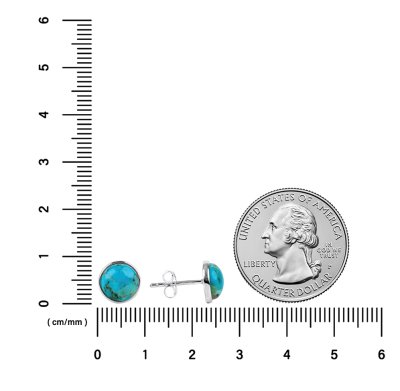 Sterling Silver Stud Earrings 8 mm