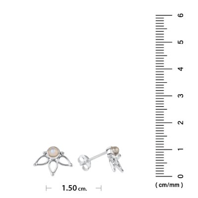 Sterling Silver Rainbow Moonstone Earrings