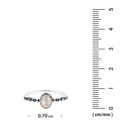 Sterling Silver Rainbow Moonstone Ring