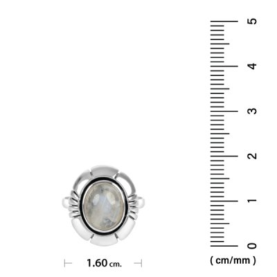 Sterling Silver Rainbow Moonstone Ring