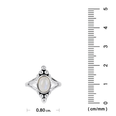 Sterling Silver Rainbow Moonstone Ring