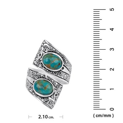 Sterling Silver Turquoise Bypass Ring