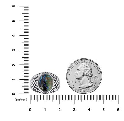 Sterling Silver Azurite Malachite Men's Ring