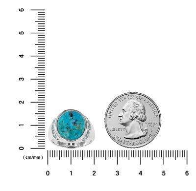 Sterling Silver Turquoise With Sky Blue Topaz Men's Ring