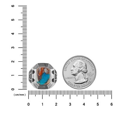 Sterling Silver Spiny Oyster and Turquoise Men's Ring