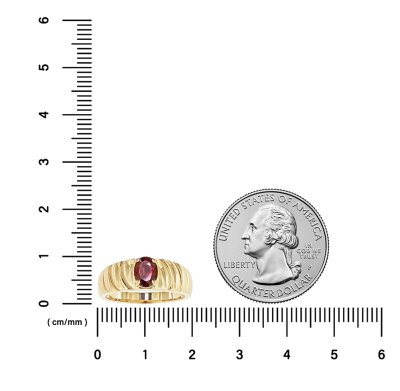 Sterling Silver Garnet Ring Over 18K Yellow Gold