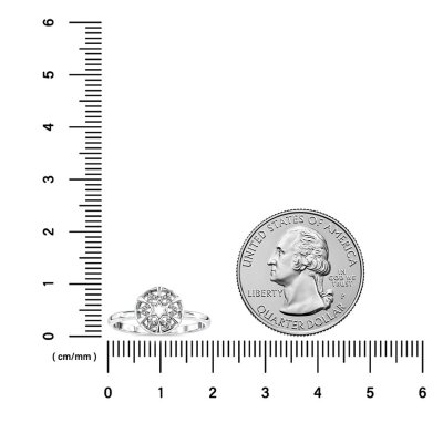 Sterling Silver Star Diamond Ring