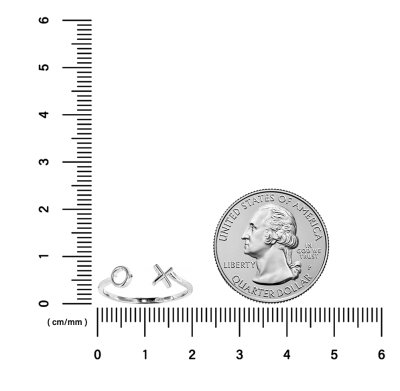 Sterling Silver Hugs and Kisses Ring