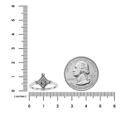 Sterling Silver Diamond Pattern Ring