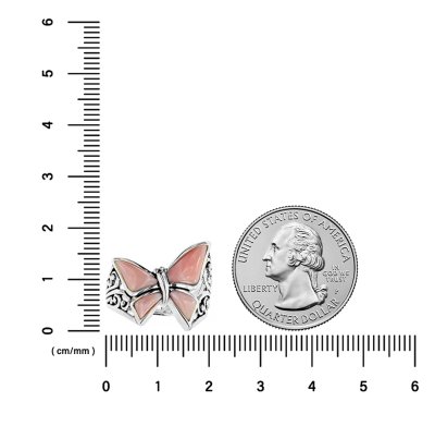 Sterling Silver Pink Mother of Pearl Butterfly Ring