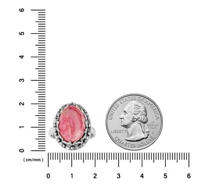 Sterling Silver Rhodochrosite Ring