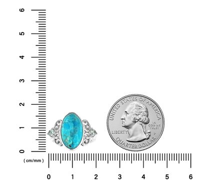 Sterling Silver Turquoise and Sky Blue Topaz Ring