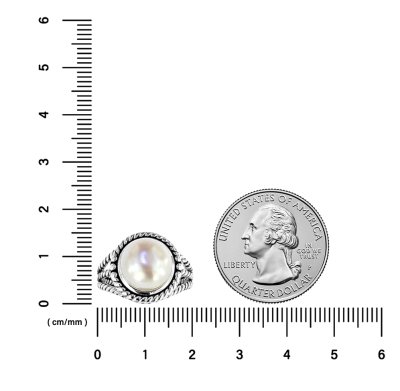 Sterling Silver Freshwater Pearl Dragon Eye Ring