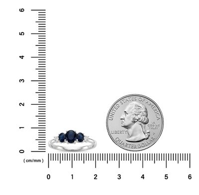 Sterling Silver Blue Sapphire and White Topaz Ring