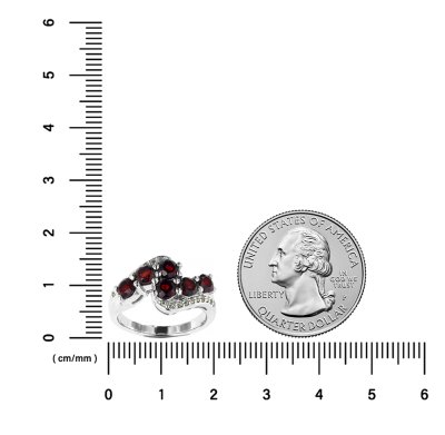 Sterling Silver Garnet & White Topaz Ring