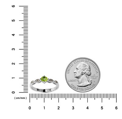 Sterling Silver Peridot and White Topaz Ring