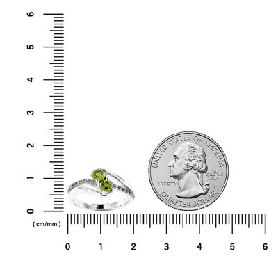 Sterling Silver Peridot and White Topaz Ring