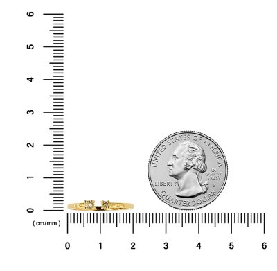 Sterling Silver YWhite Topaz Ring Over 18K Yellow Gold Plated