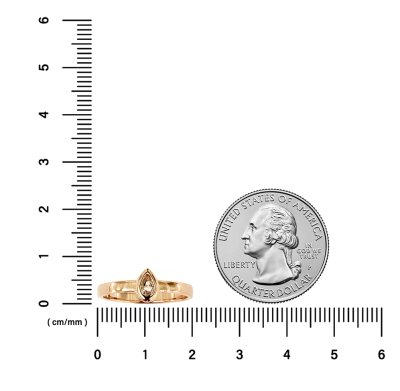 Sterling Silver White Topaz Ring Over Rose Gold Plated