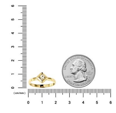 Sterling Silver White Topaz Ring Over 18K Yellow Gold Plated