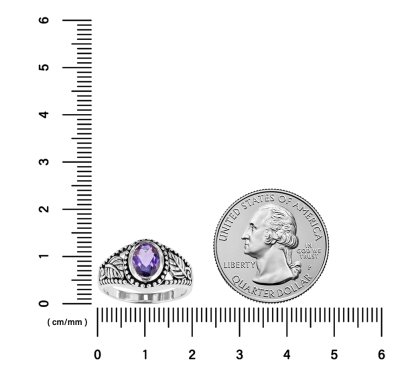 Sterling Silver Amethyst Vintage Ring