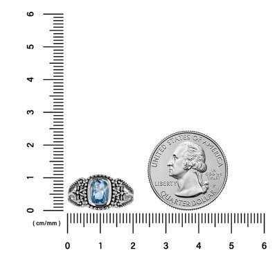 Sterling Silver Blue Topaz Vintage Ring