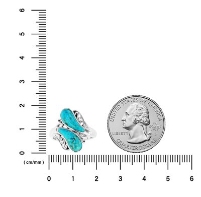 Sterling Silver Turquoise Bypass Ring