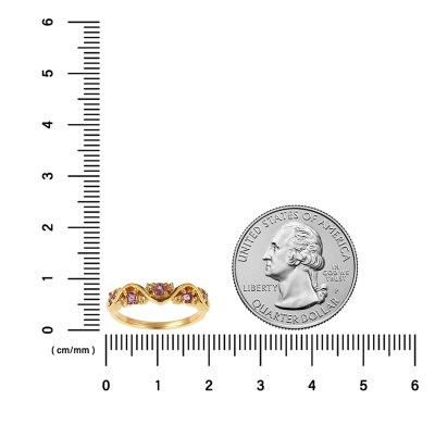 Sterling Silver Amethyst Band Ring Over 18K Yellow Gold Plated