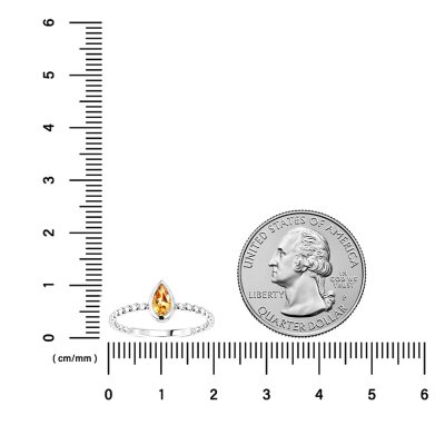 Sterling Silver Citrine Soliatire Ring