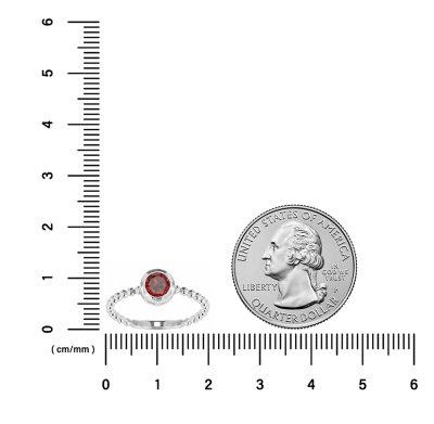 Sterling Silver Garnet Soliatire Ring