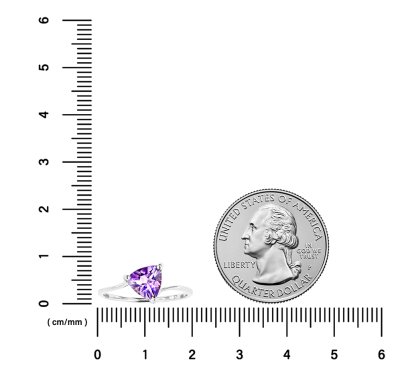 Sterling Silver Amethyst Trillion Ring