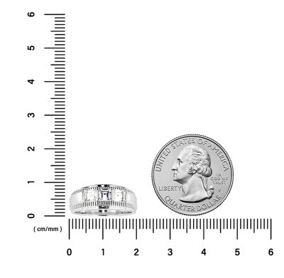 Sterling Silver White Cubic Zirconia Men's Ring